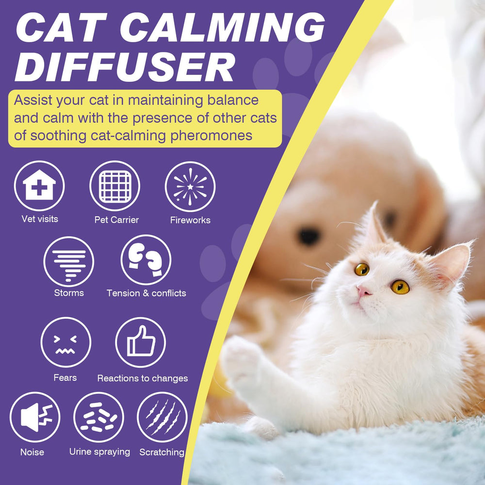 RUAKPL ambiente de sala tranquilo con recargas calmantes para gatos.