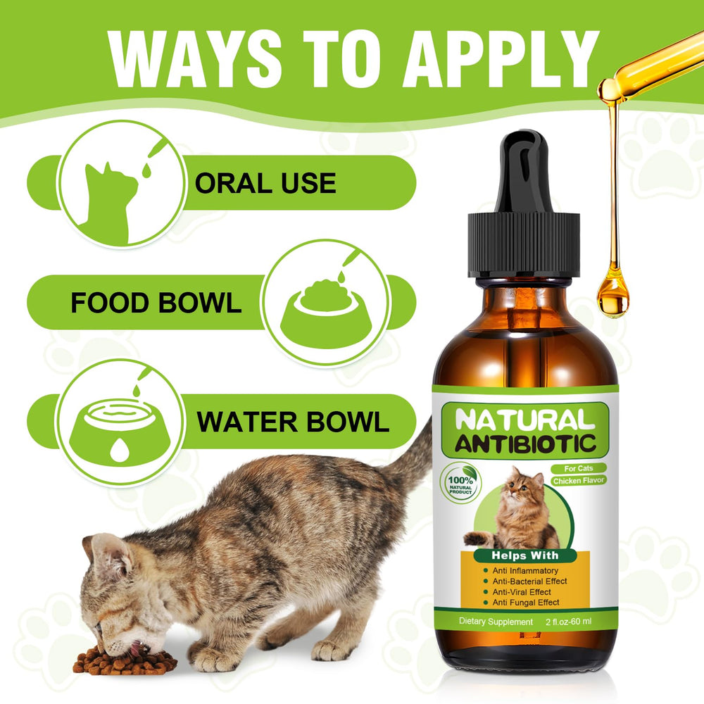RUAKPL antibiótico natural para gatos, dosis recomendada fácil de aplicar.
