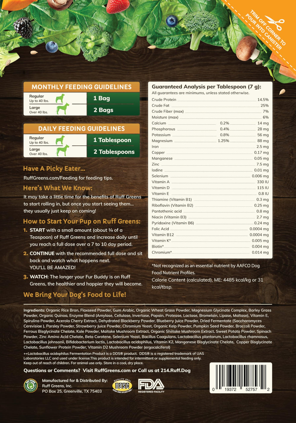 Ruff Greens: glucosamina para perros para apoyar articulaciones y comodidad.