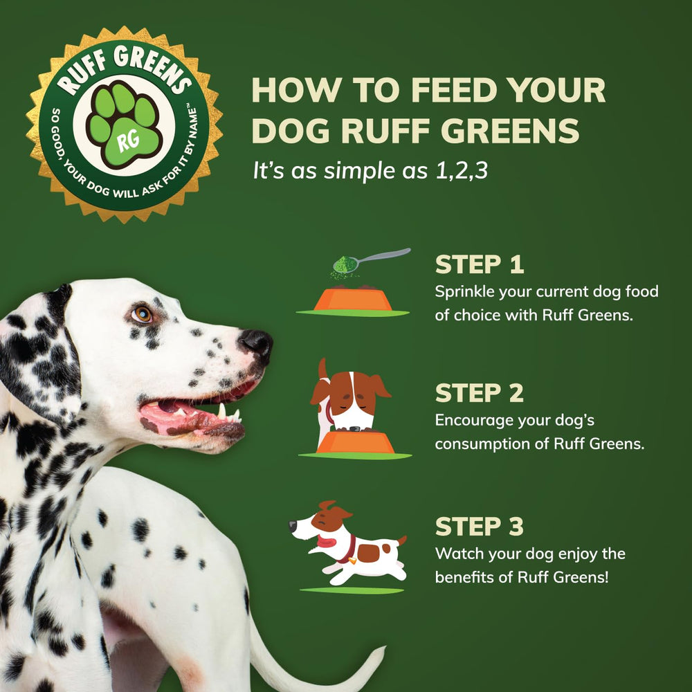 Ruff Greens: multivitaminas para perros que fortalecen la vitalidad diaria.
