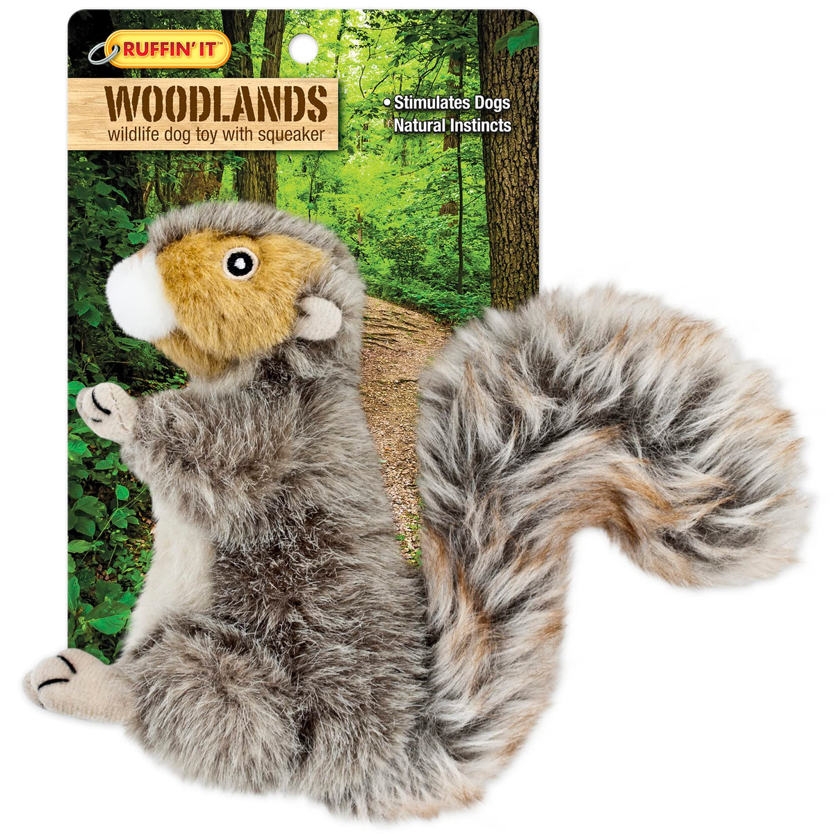 Ruffin' It Ardilla de peluche Woodlands, ideal para juego y abrazo suave.