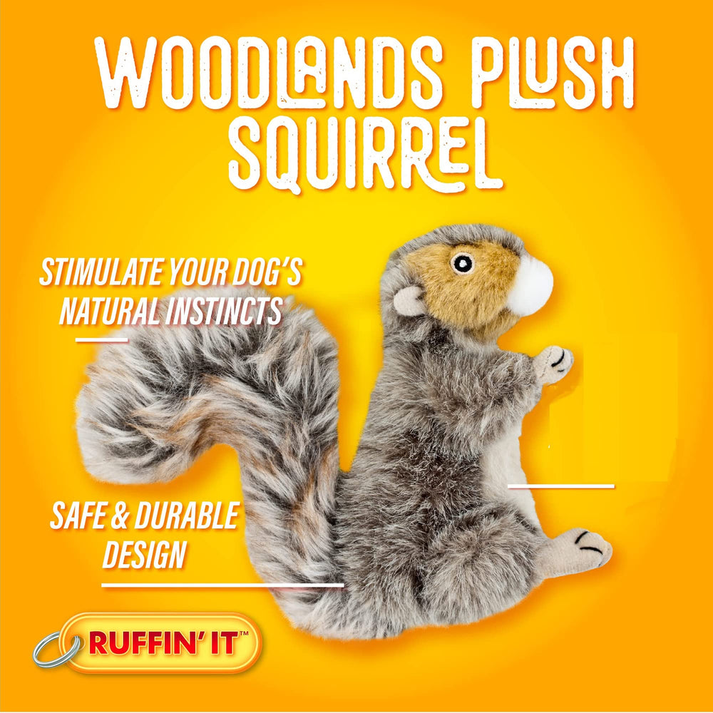 Ruffin' It Juguete de peluche para perro Woodlands, perfecto para mordidas y jugar.