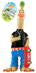 Ruffin' It Tony Mohawk: juguete de pollo de látex para perros pequeños, ideal para morder en interior