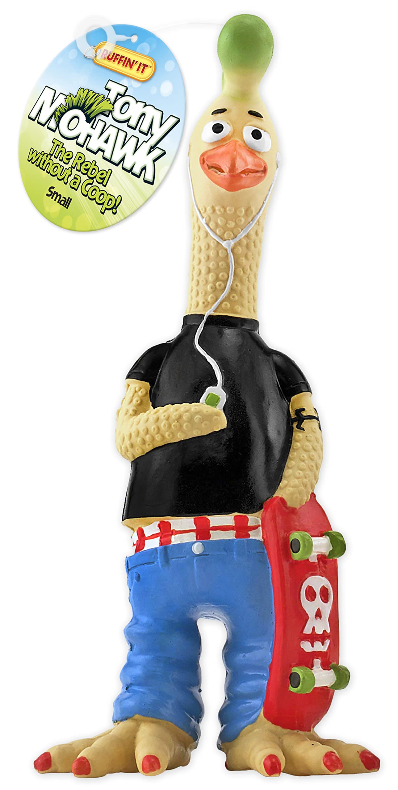 Ruffin' It Tony Mohawk: juguete con chirriador para estimulación auditiva durante el juego