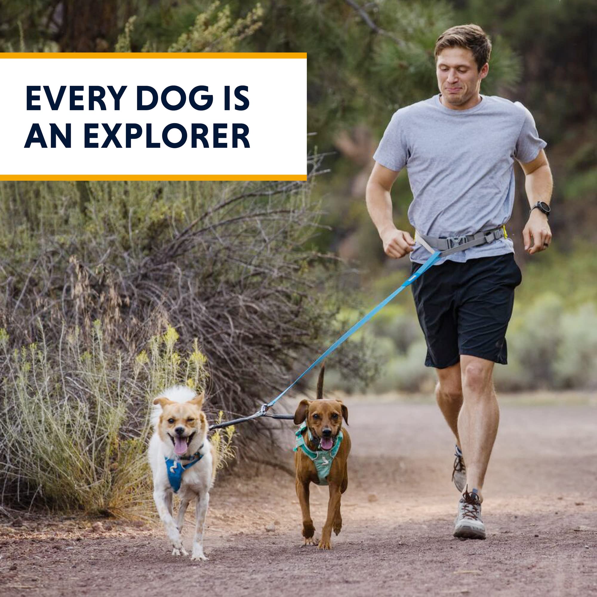 Ruffwear Doble Acoplador con hardware anodizado y cinta duradera.