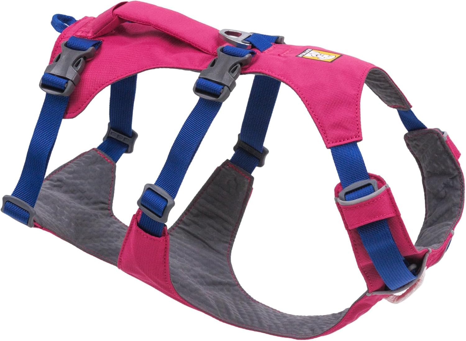 Arnés Ruffwear Flagline en Alpenglow Rosa, ideal para caminatas con libertad de movimiento.