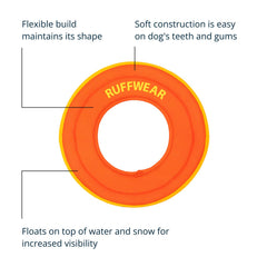 Ruffwear Hydro Plane Frisbee de aro grande facilita recogerlo para perros de todas las tallas.