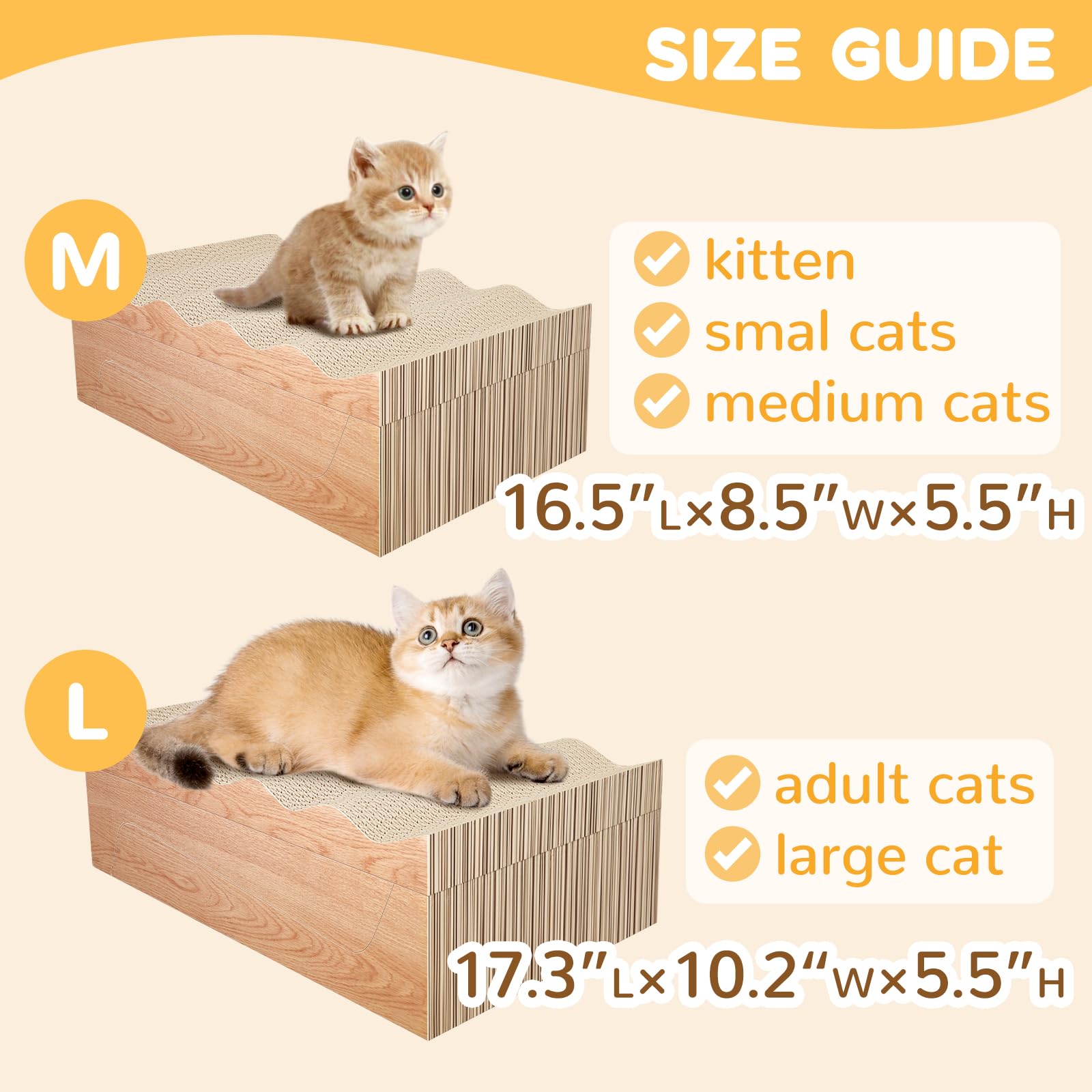 RUMUUKE superficie rascar gato grande, ideal para gatos pequeños y medianos.