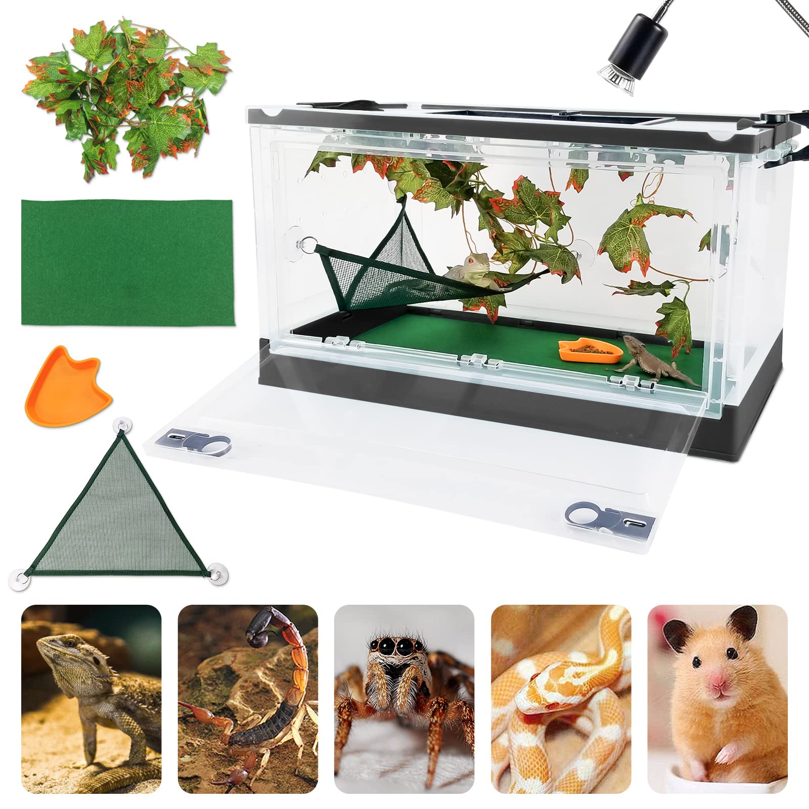 RunDuck terraario viaje-plegable-ruedas para reptiles, transporte sencillo.