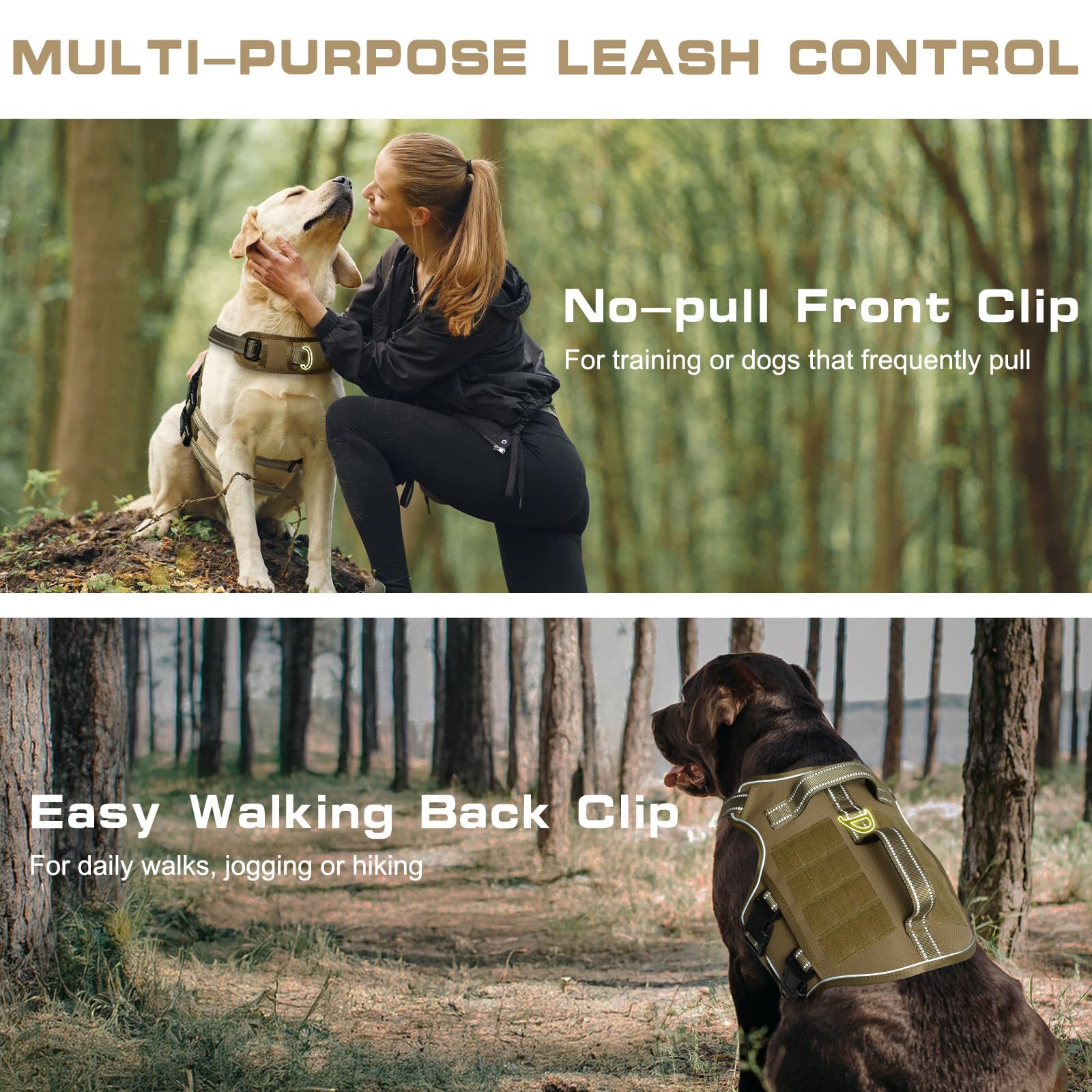 Arnés RunFido, sistema MOLLE, versatilidad para accesorios de entrenamiento.