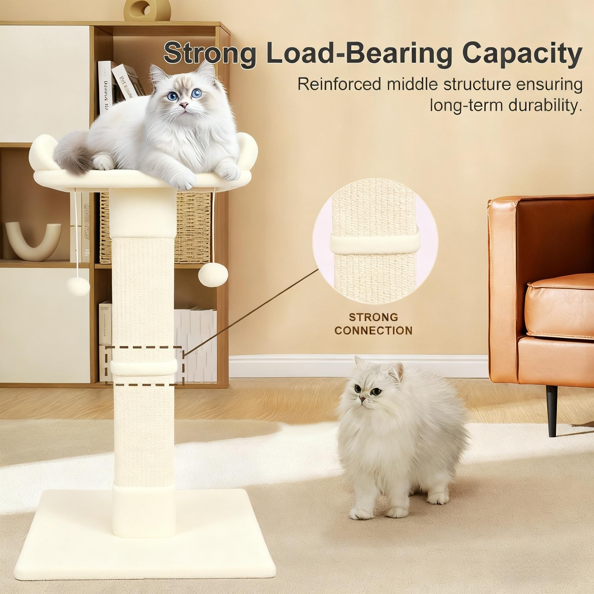 Runske diseño vertical de 34 pulgadas, espacio eficiente para gatos curiosos.