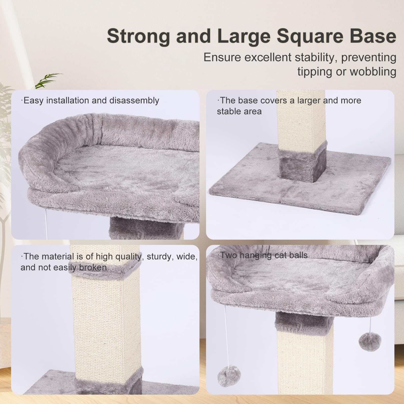 Runske rascador de sisal con superficie duradera para gatos activos.