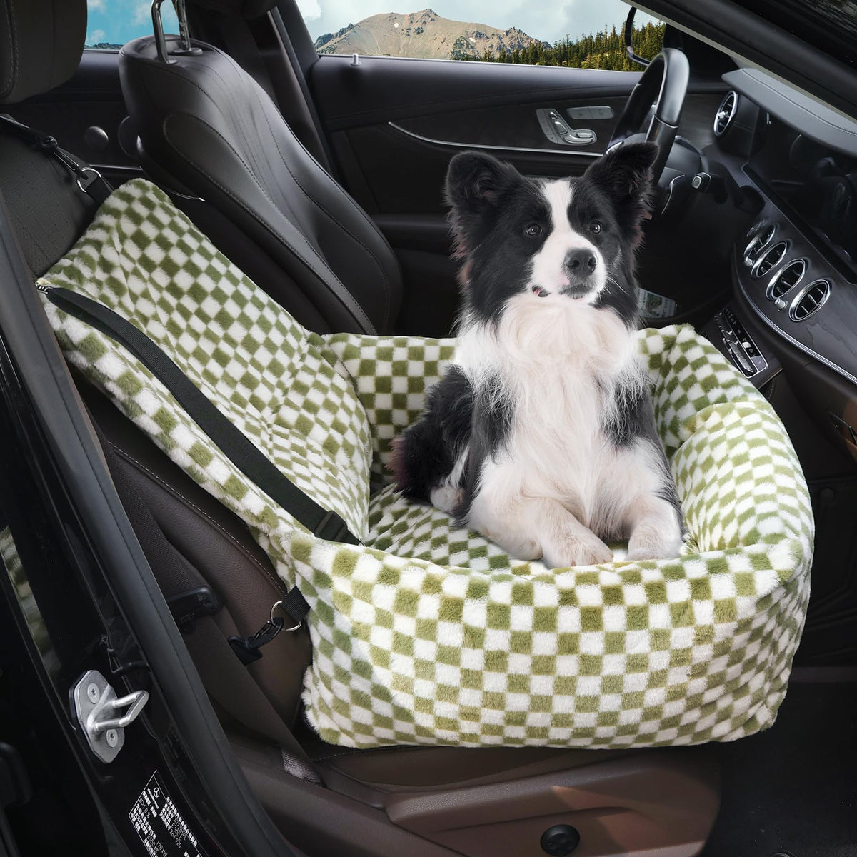 RUONARIER asiento para perro en coche con acolchado suave para mayor confort.
