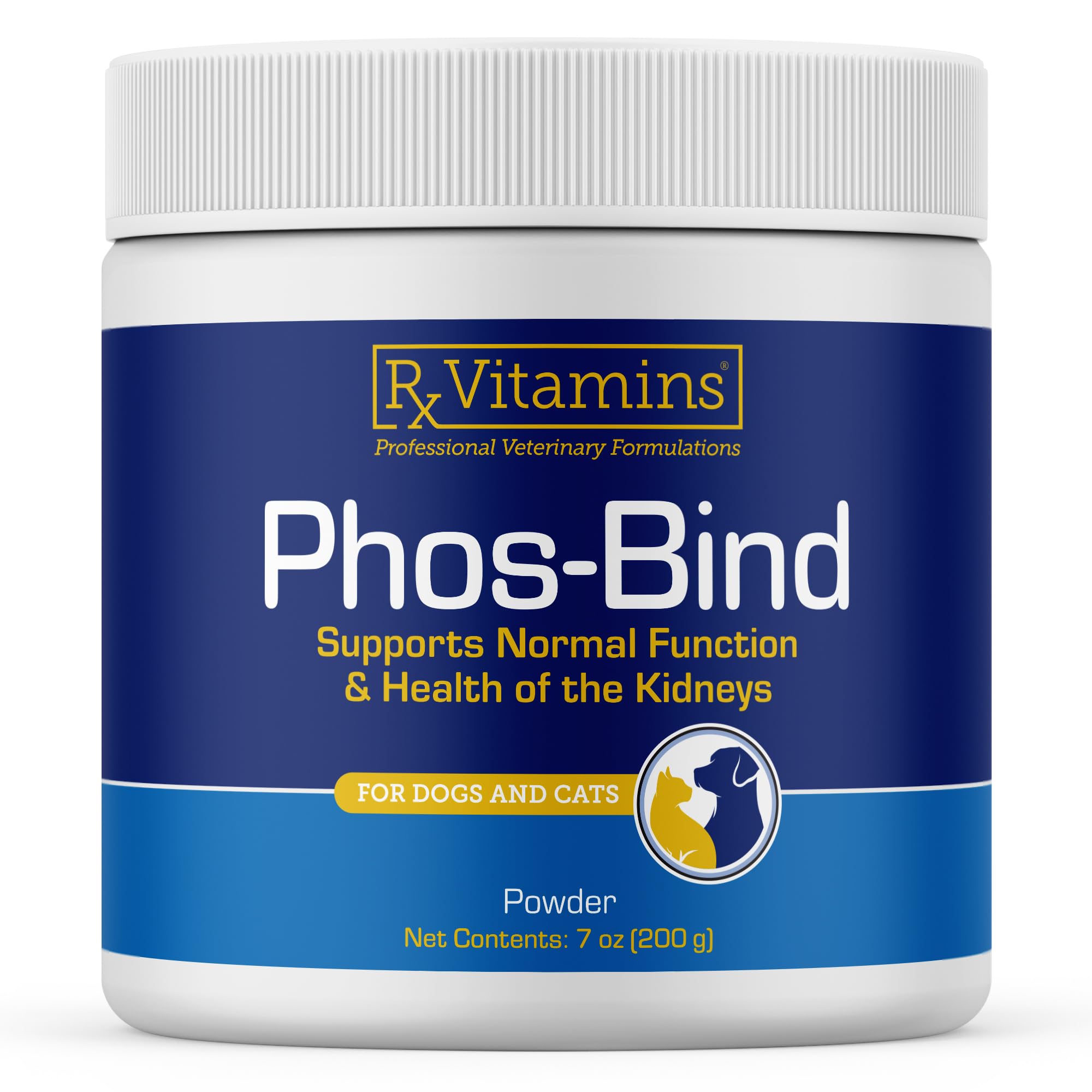 Envase de 200 g de Rx Vitamins Phos-Bind para soporte renal de mascotas