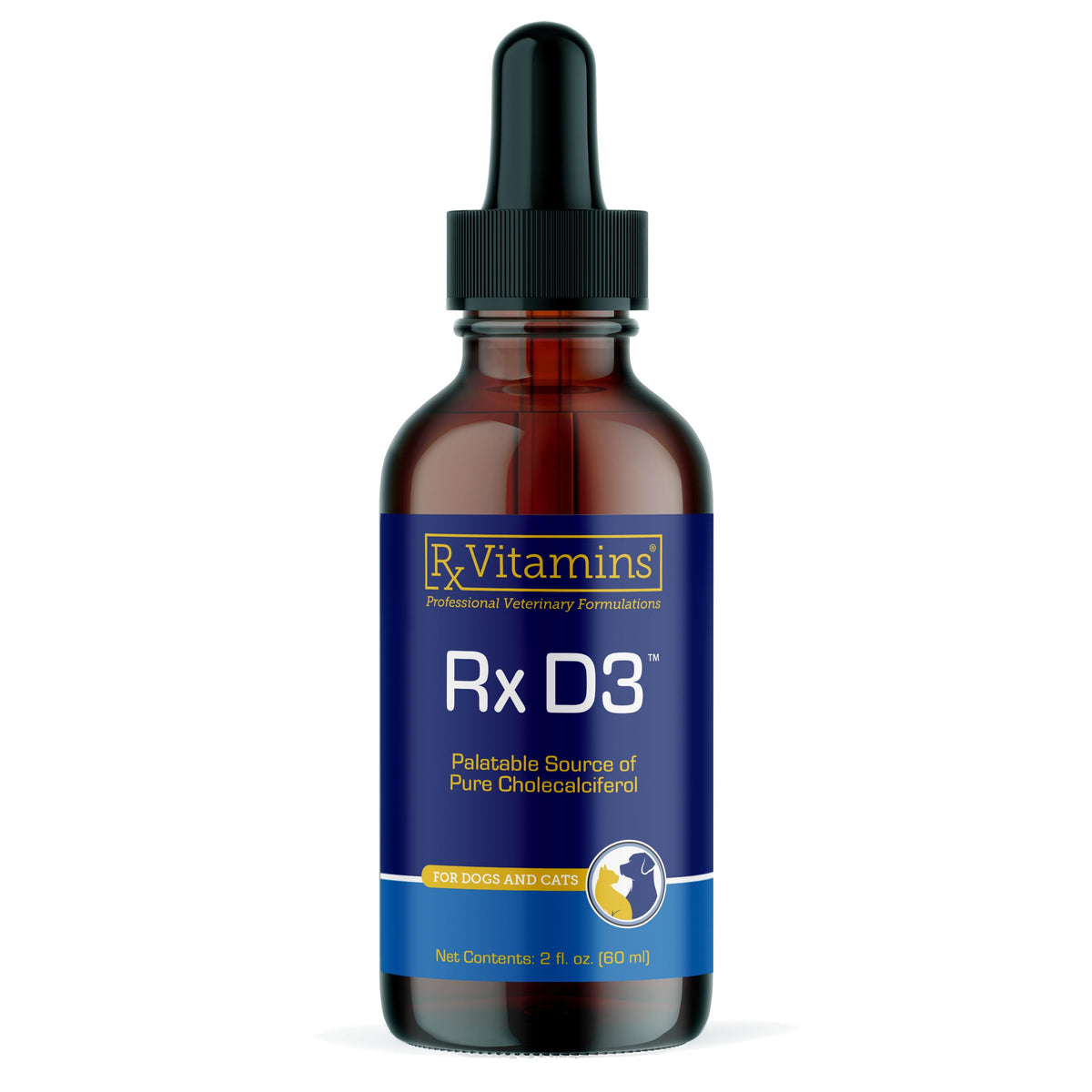 Rx Vitamins Rx D3 botella-vertido: dosis sencilla para perros y gatos.