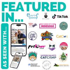 RYERCAT Lavanda: cepillo felino de doble cara para molares traseros.