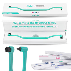 RYERCAT Ocean: cepillo dental de dos caras para gatos, acceso fácil a bocas pequeñas.