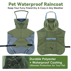 RYNVALE STUDIO chubasquero perro lluvia: ajuste pecho seguro.