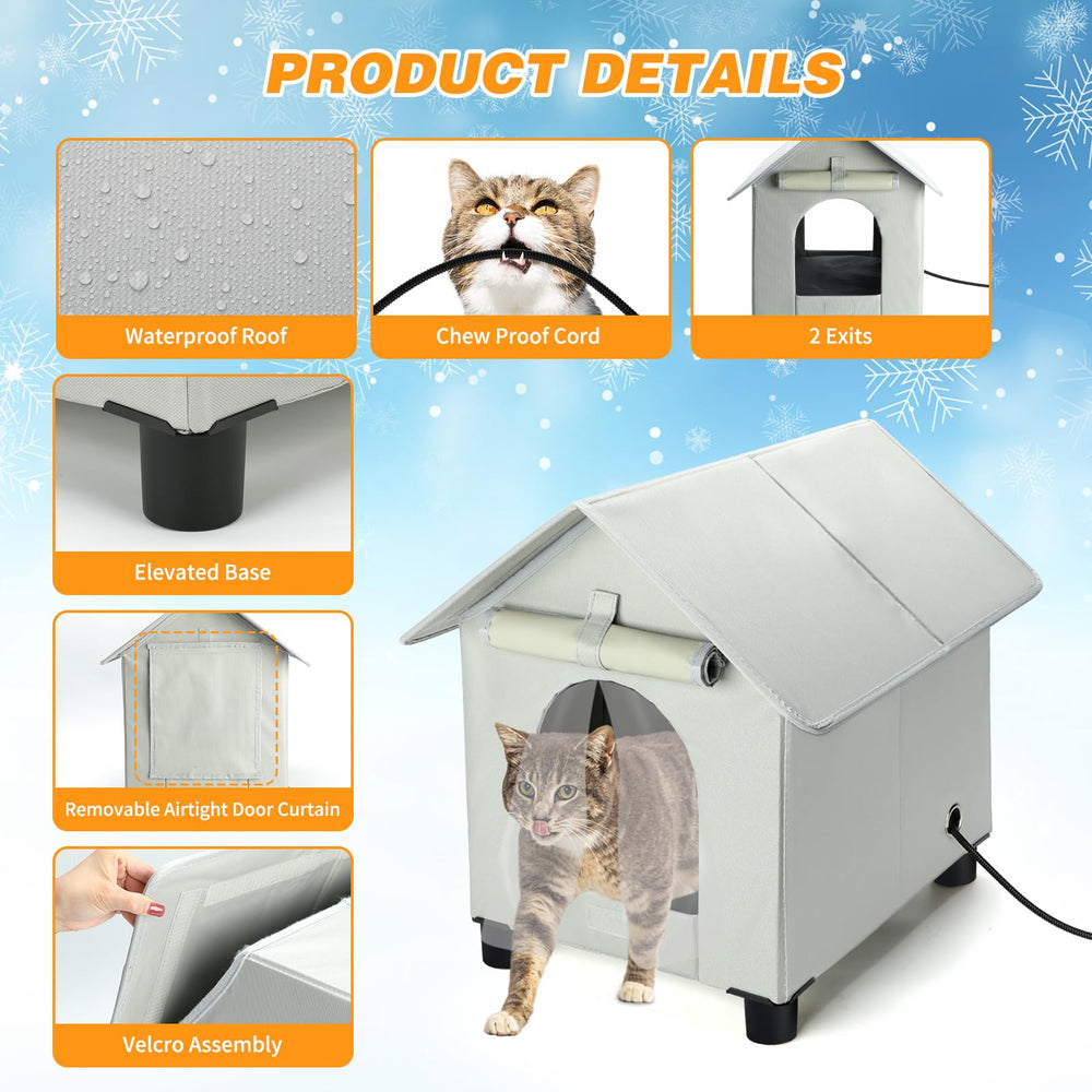 Rypet calentador para gatos con estera de calor estable.