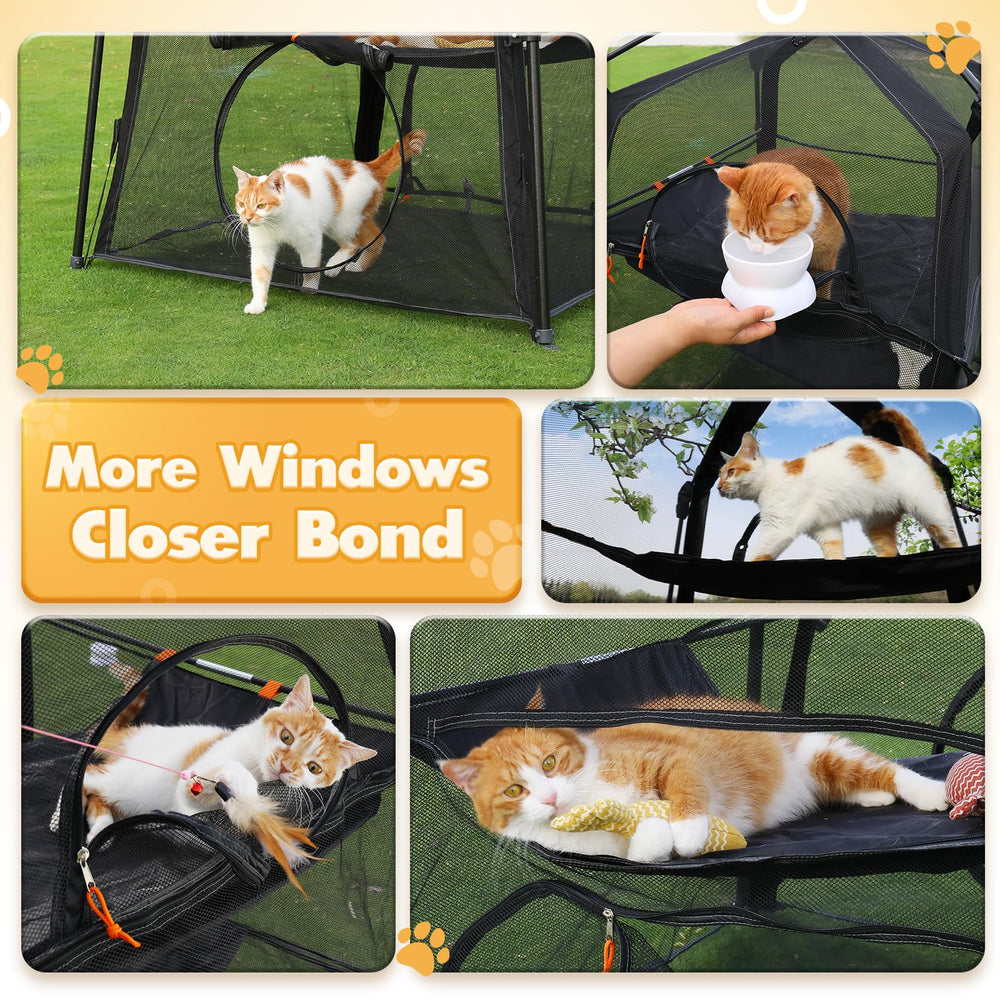 Rywell Catio exterior acceso interior con cremallera para limpieza.