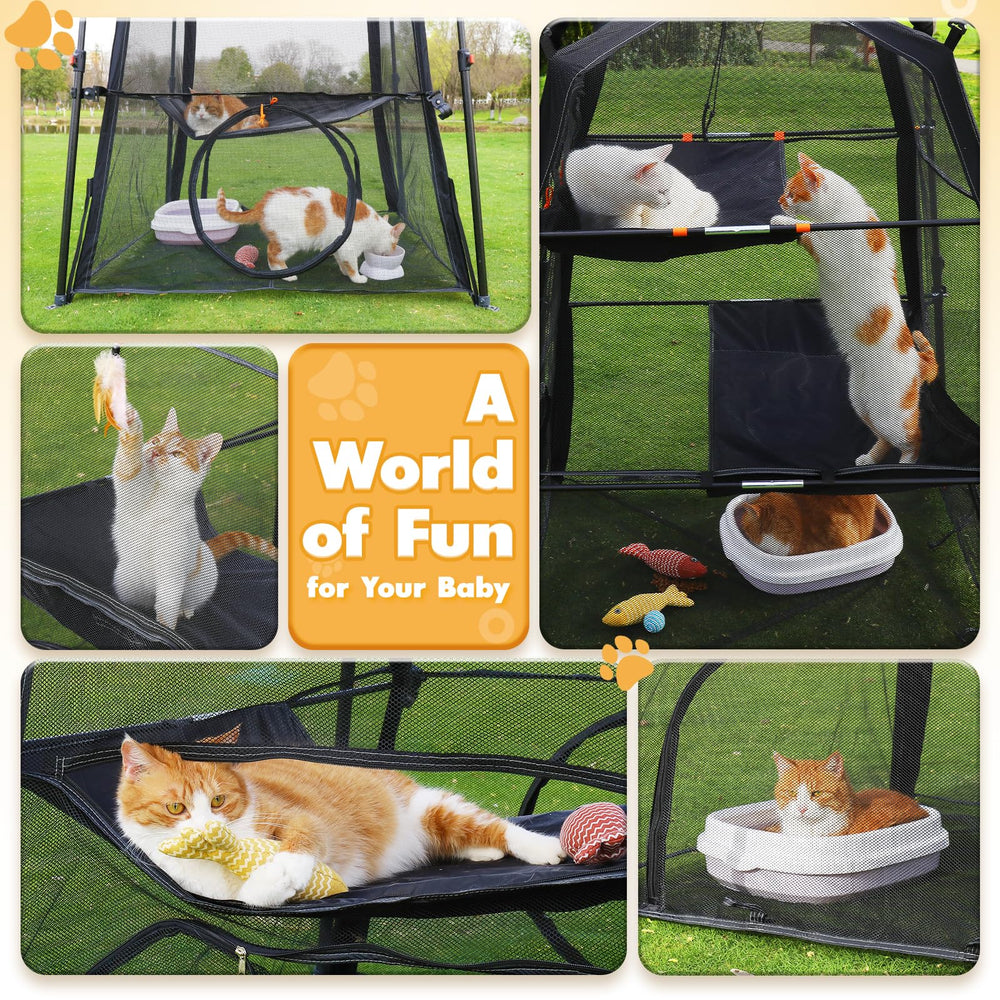 Rywell Catio exterior ideal para familias con varios gatos.