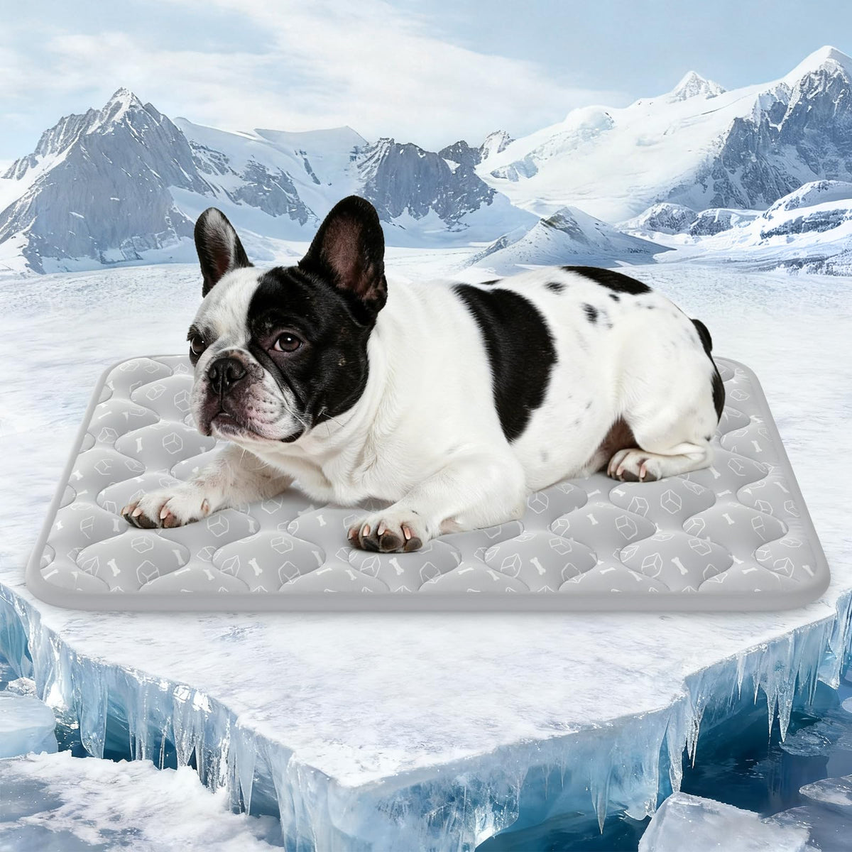Rywell colchoneta refrigerante para perros, edición gris elegante, descanso fresco.
