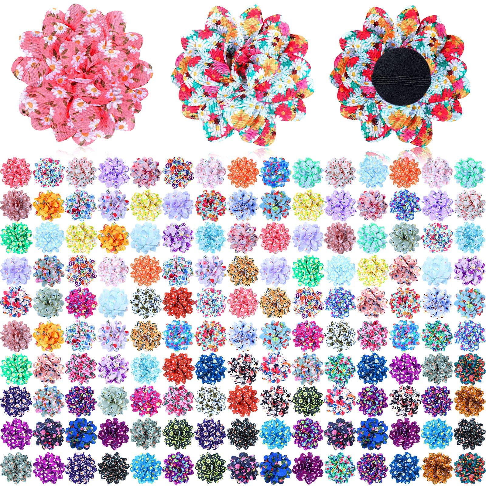 Sadnyy adornos florales en lazo para collar de perro rosa, ideal para paseos.