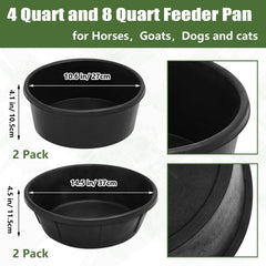 Sadnyy alimentador de goma para 8 cuartos, ideal para múltiples animales.