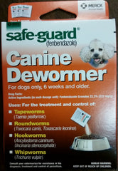 Safe-Guard Canine desparasitante en granulos para perros, ayuda a controlar gusanos.
