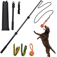 SailStart Flirt Pole para perros: caña retráctil de 40 pulgadas para juego interior y exterior