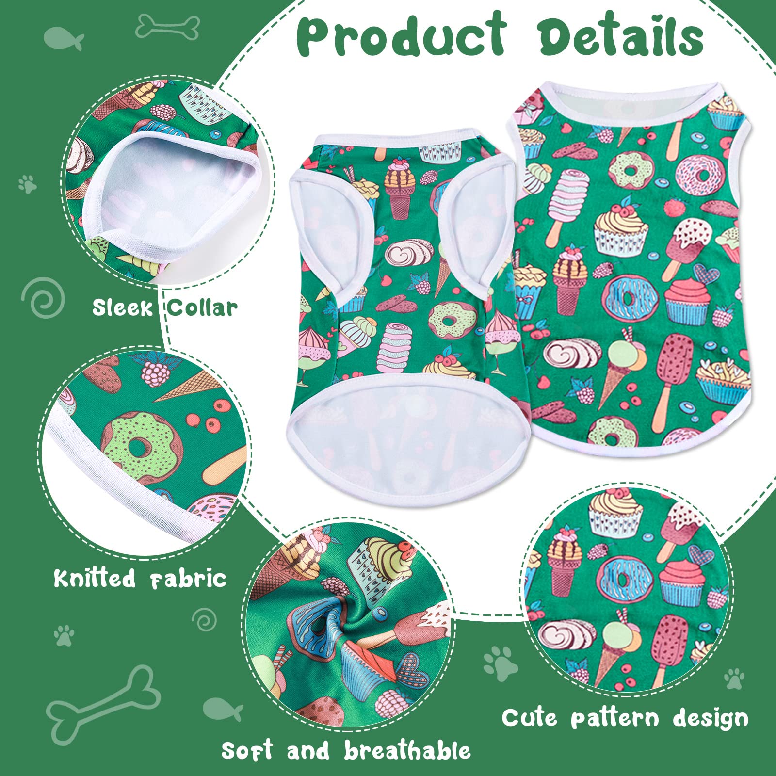 Camiseta Saintrygo para perrito con estampado de frutas, perfecta para el verano