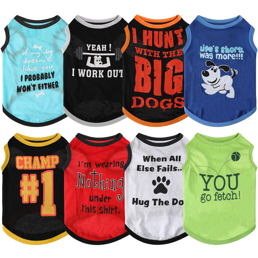 Camisetas Saintrygo 8 piezas, vista frontal, cómodas para paseos diarios.