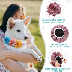 Saintrygo flor multicolor para collar, combina con outfits de tus mascotas.