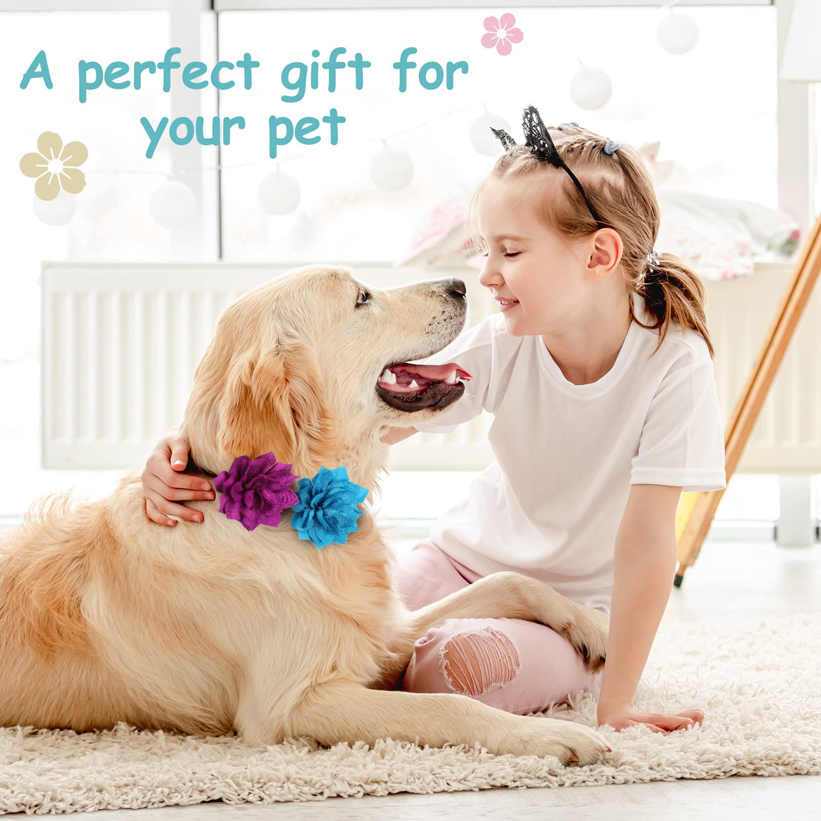 Saintrygo flor decorativa para mascotas, ideal para sesiones de fotos.