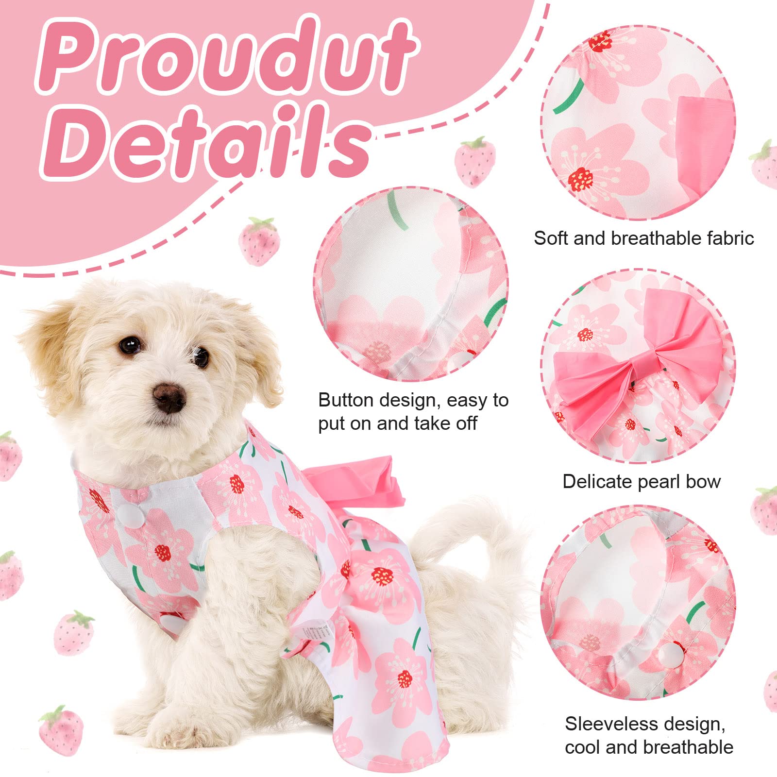 Vestido floral para perro morado, diseño con lazo elegante.