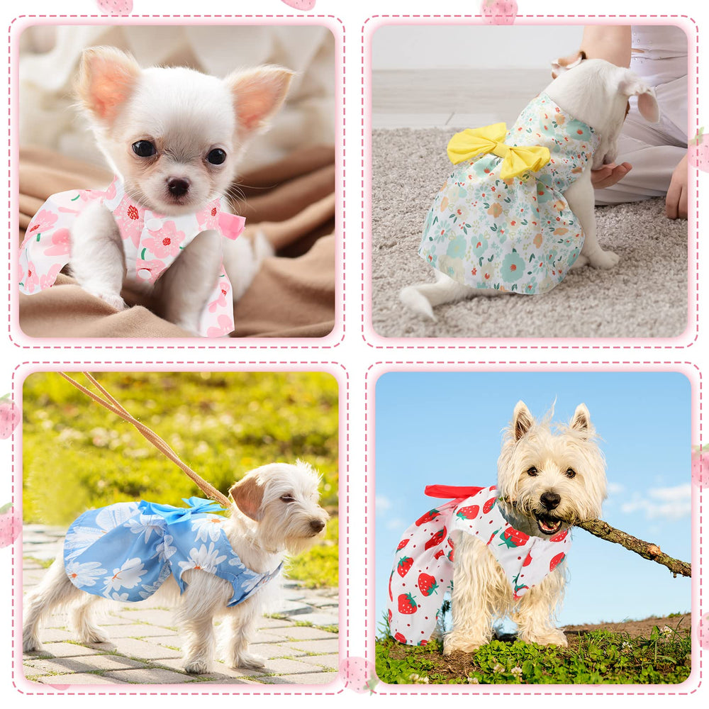 Vestido floral Saintrygo para perro rosa, diseño encantador y cómodo para reuniones.