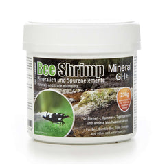 SALTYSHRIMP Mineral GH+ para camarones abeja, envase que destaca minerales para color y bienestar.