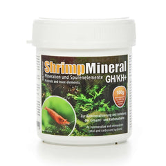 SaltyShrimp Mineral GH/KH+ botella mostrando la fórmula mineral para acuarios saludables