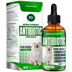 SalutemPet antibiótico para perros con sabor a tocino, apoyo al sistema digestivo.