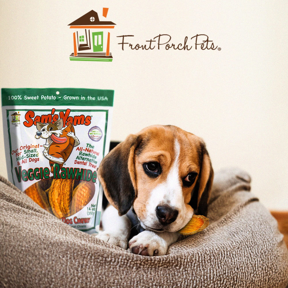 Sam's Yams batata para perros, tamaños para distintas edades y tamaños.