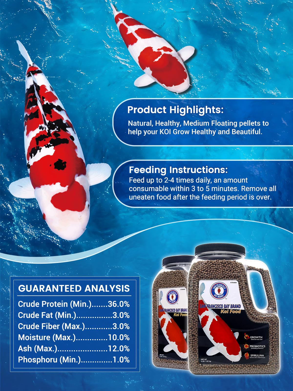 San Francisco Bay Brand Koi envase hermético de 4 lb para almacenamiento y frescura.