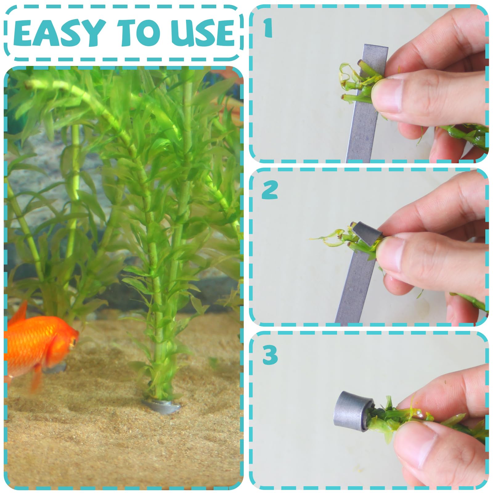 SANJHFF anclajes para plantas acuario: ajuste flexible para diferentes formas y usos.