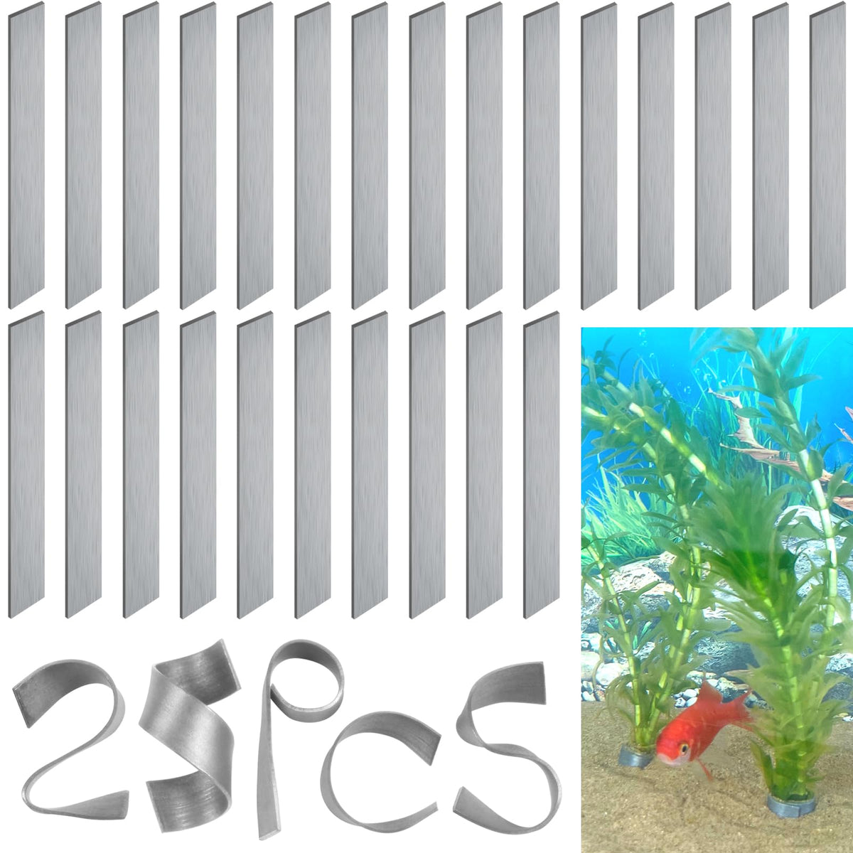 Anclas SANJHFF para acuario: paquete de 25 para fijar plantas vivas