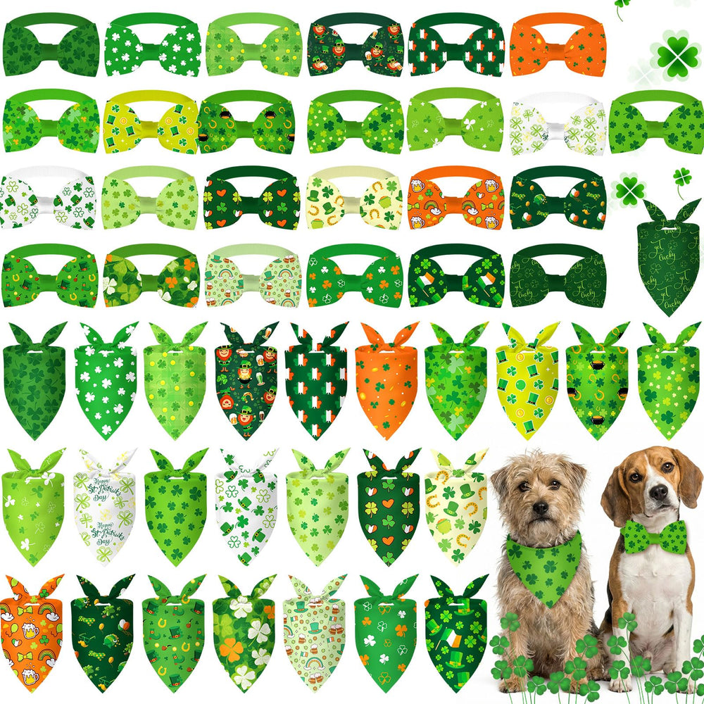 Sanwuta bandanas patricks con treboles, ideal para fiestas caninas.