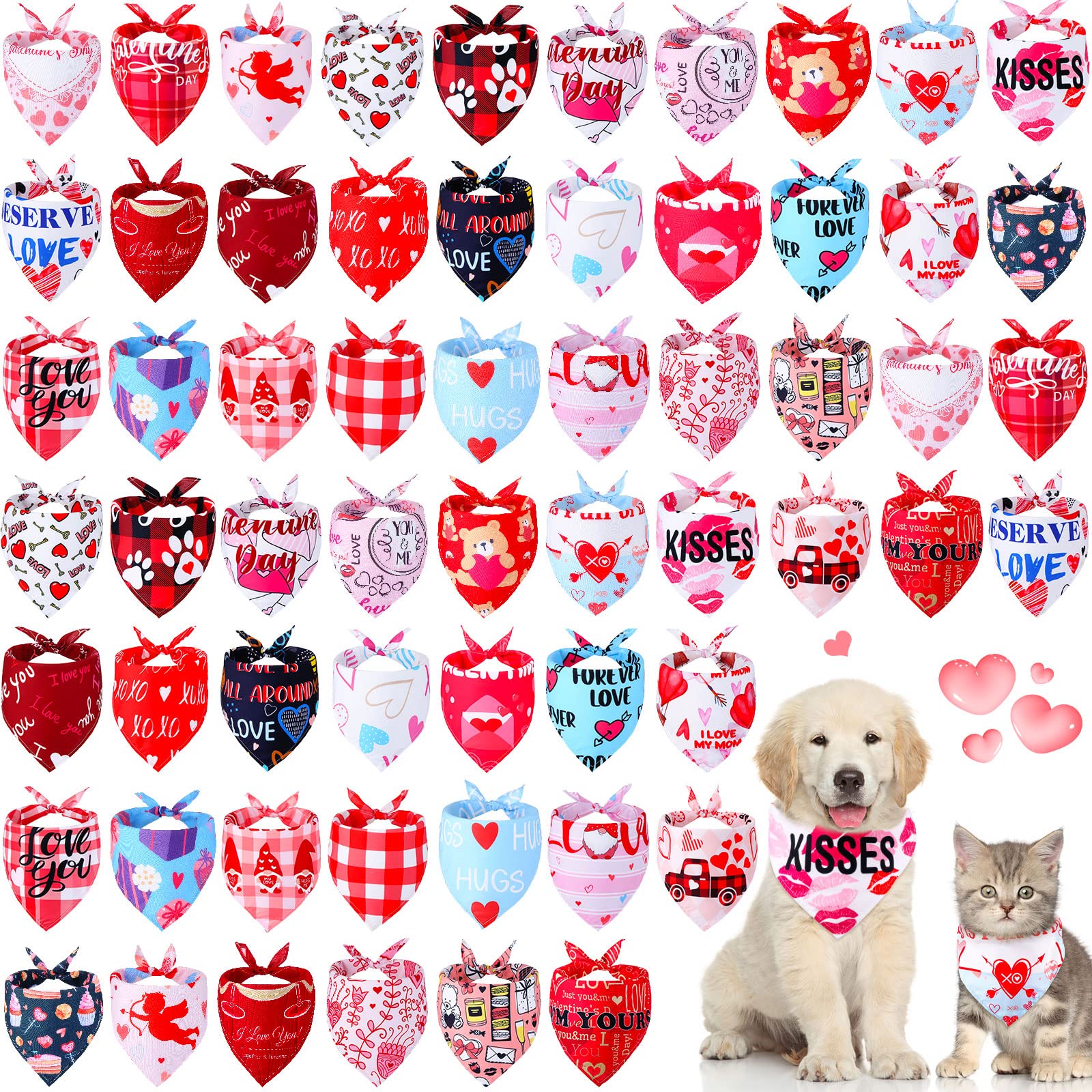 Bandanas Sanwuta corazones para el Día de San Valentín, ideal para fotos