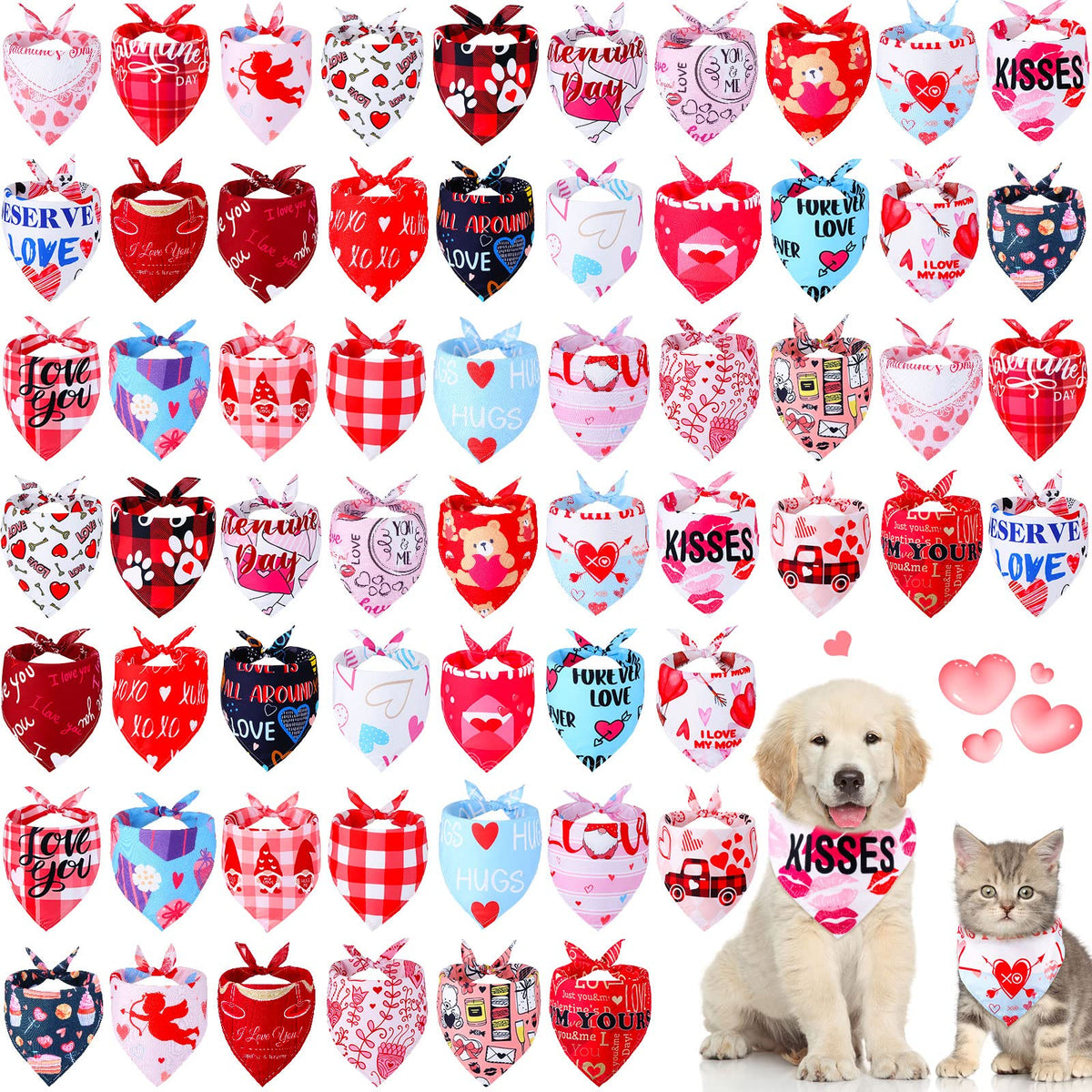 Bandanas Sanwuta corazones para el Día de San Valentín, ideal para fotos