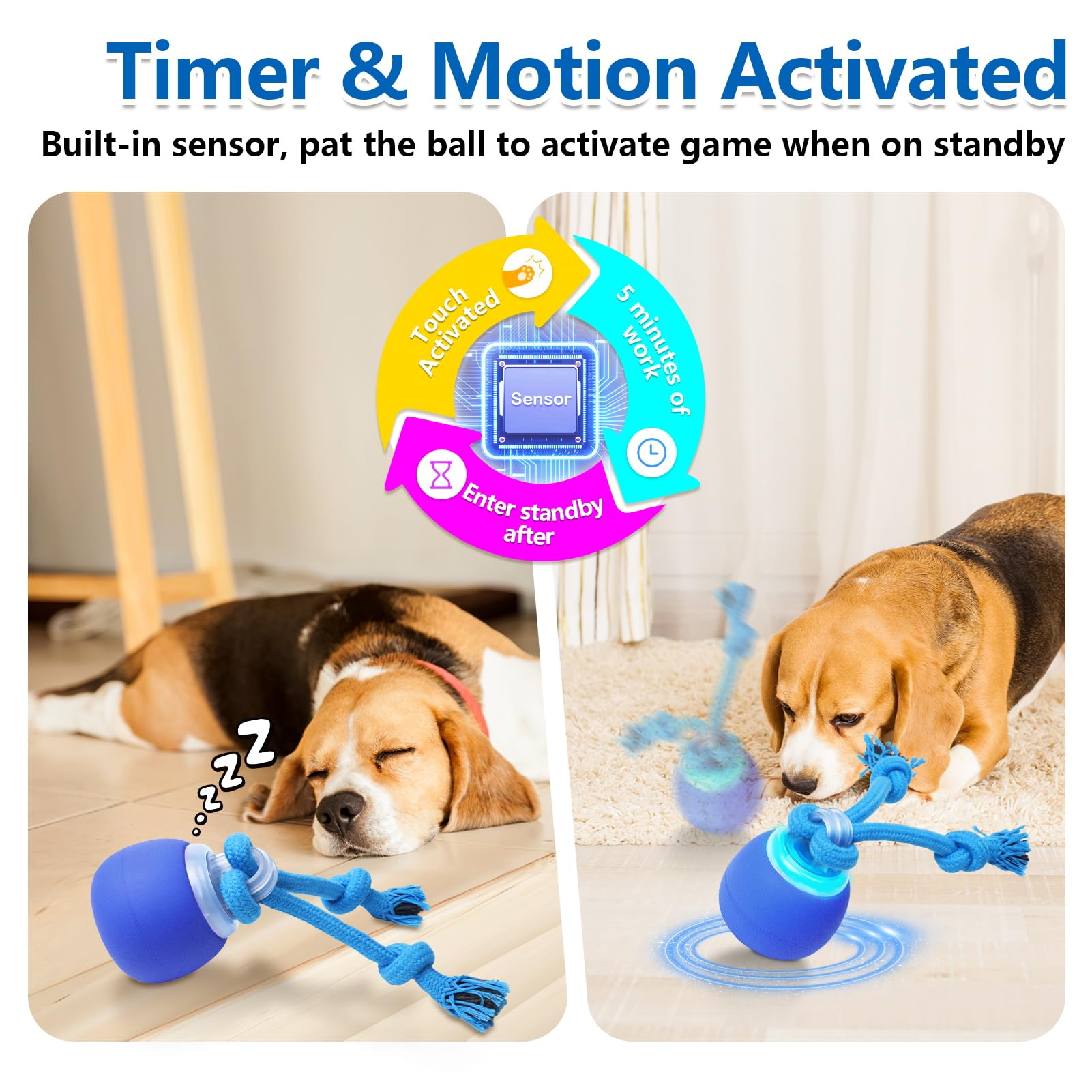 Saolife: juego para perros pequeños con activación por sensor para entretenimiento independiente.