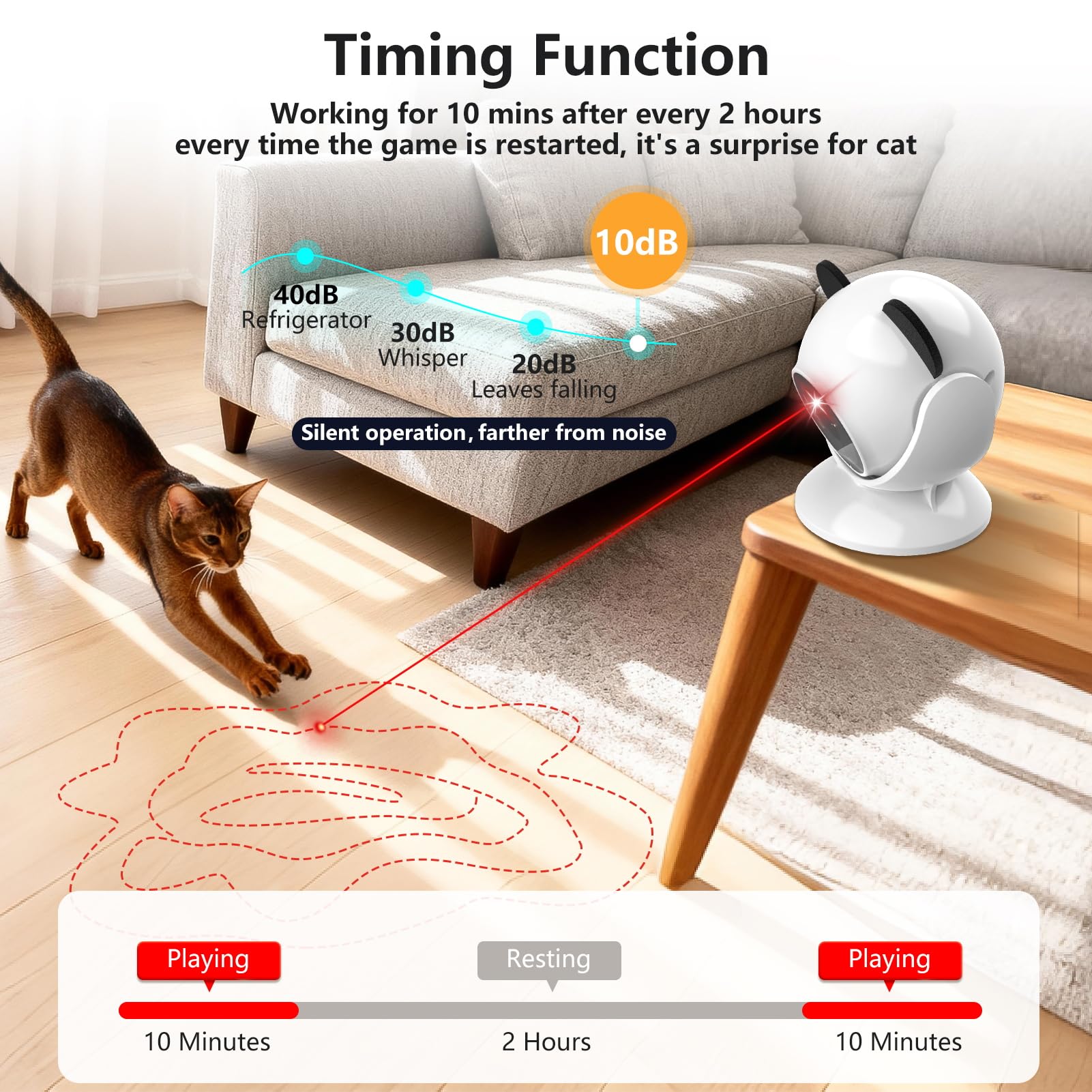 Saolife láser para gatos, punto rojo estable, mantiene interés constante