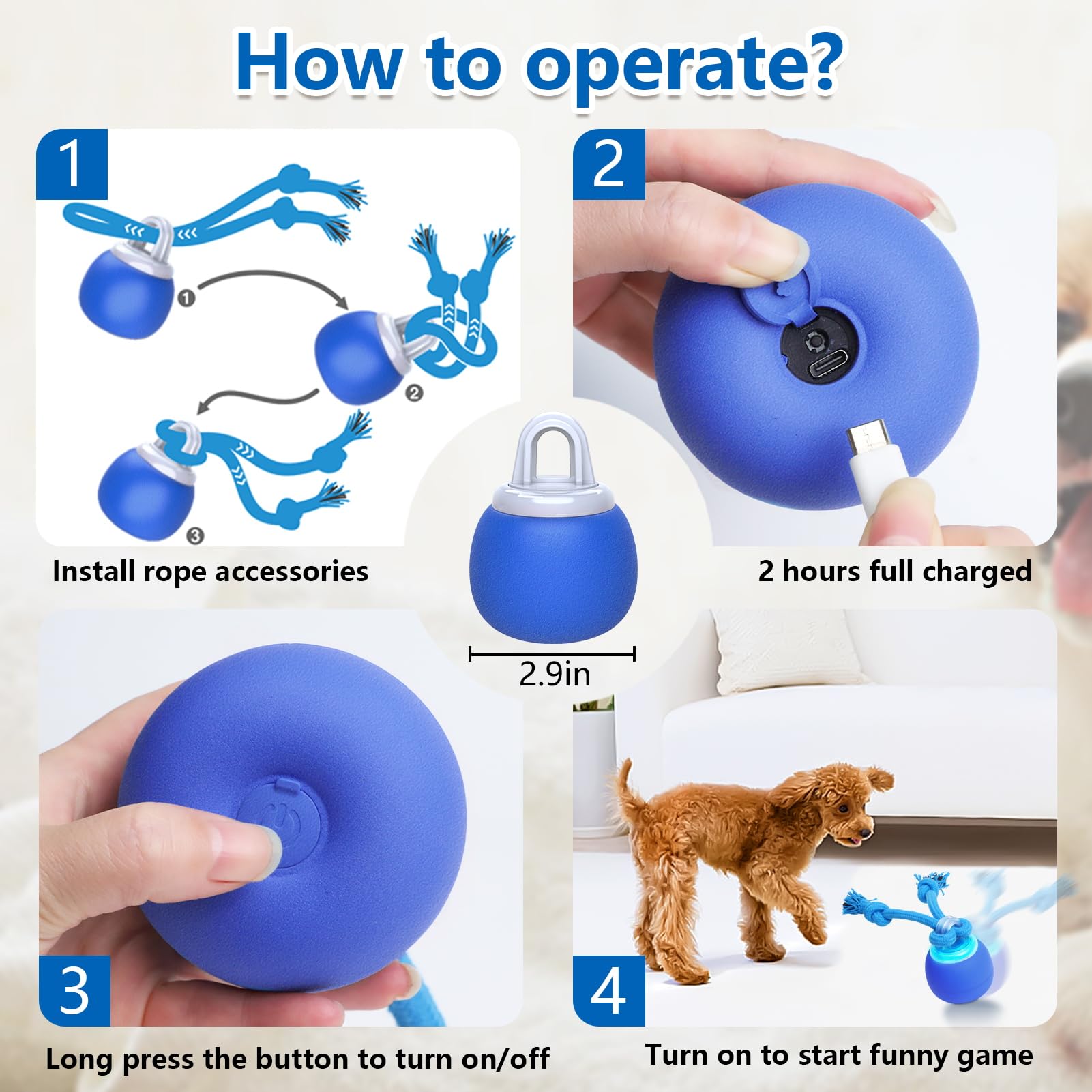 Saolife: tamaño de 2,9 pulgadas, ideal para perros pequeños a medianos.