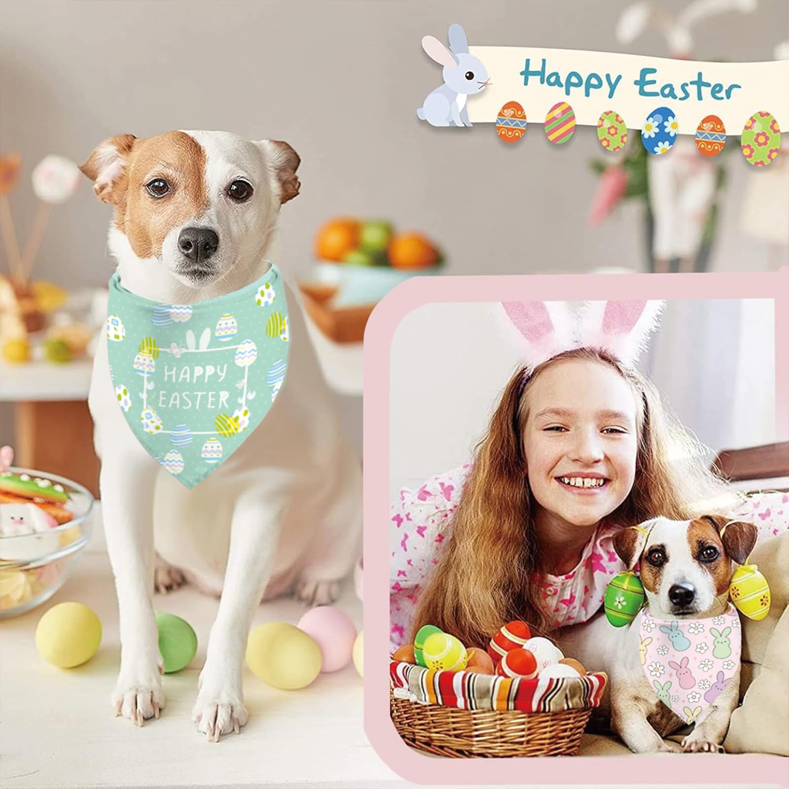 Bandana Sarybei con frase Feliz Pascua, perfecta para sesiones de fotos